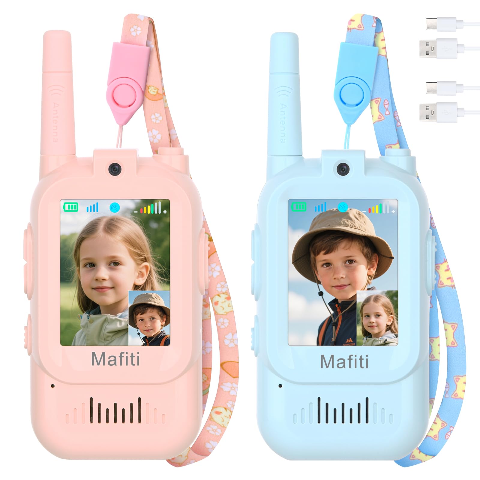 Mafiti Mini Video Walkie Talkie per Bambini (2 pezzi)