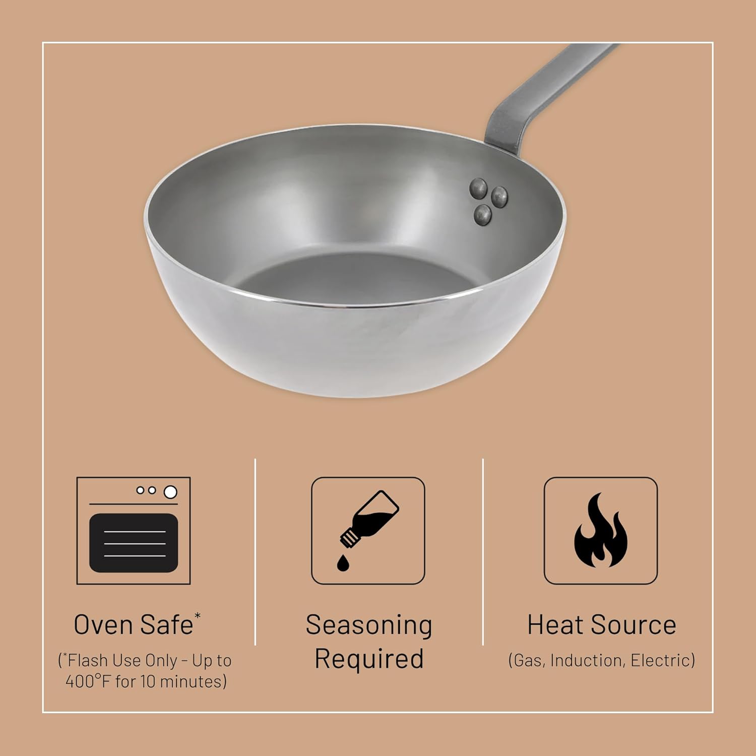 De Buyer Padella Profonda Mineral B Element 24 cm - immagine 3