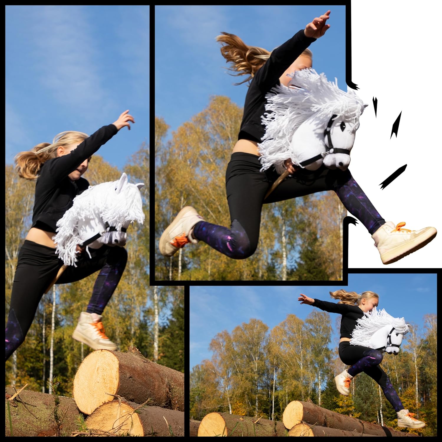 SKIPPI Hobby Horse Bianco - Cavallo con Bastone A3 - immagine 3