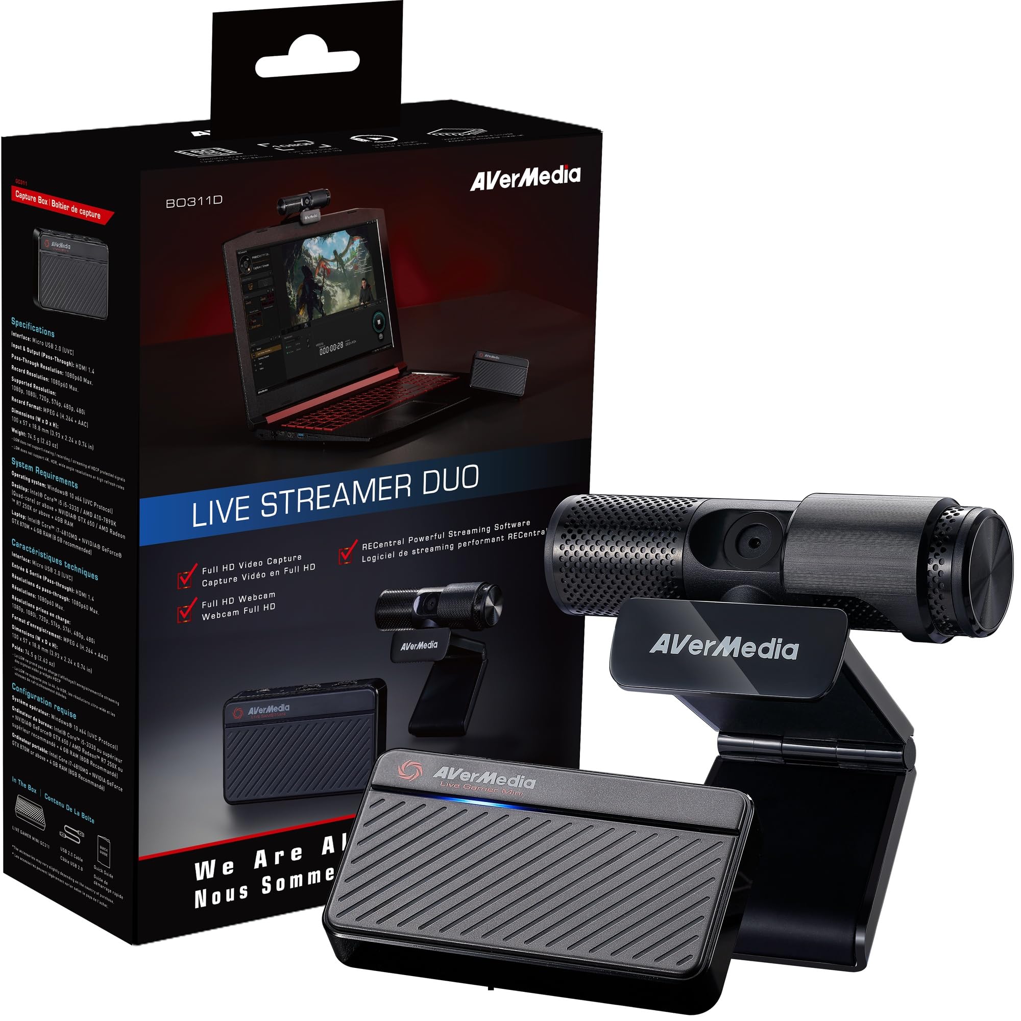 Avermedia BO311D Live Streamer Duo - Webcam 2 MP