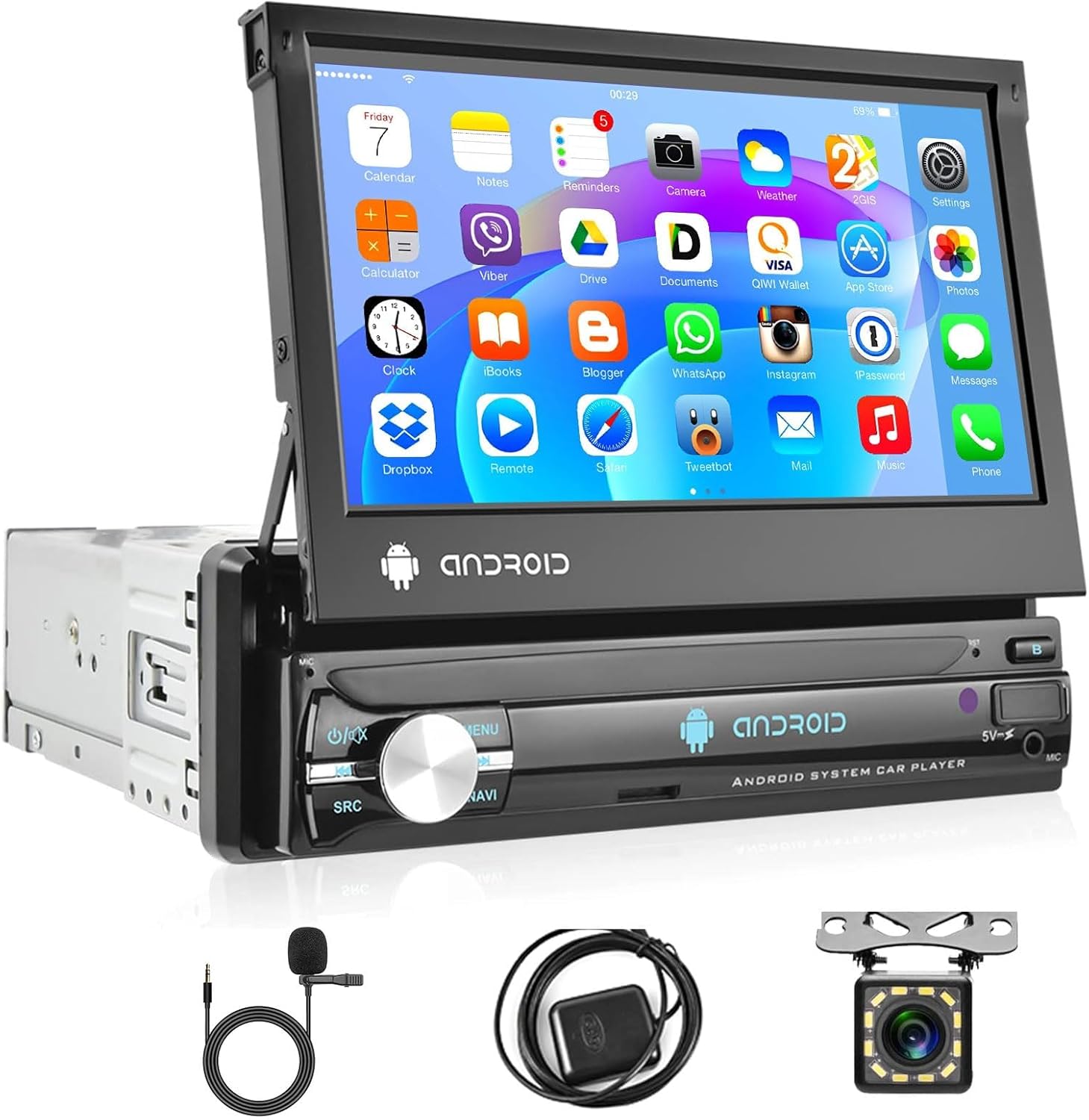 Podofo Android 13 Autoradio 1 Din 7 Pollici Touchscreen - immagine 1