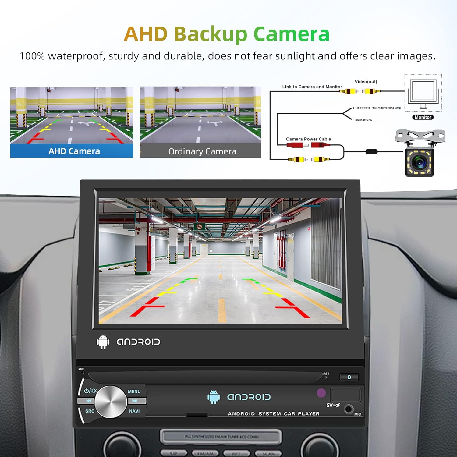 Podofo Android 13 Autoradio 1 Din 7 Pollici Touchscreen - immagine 5