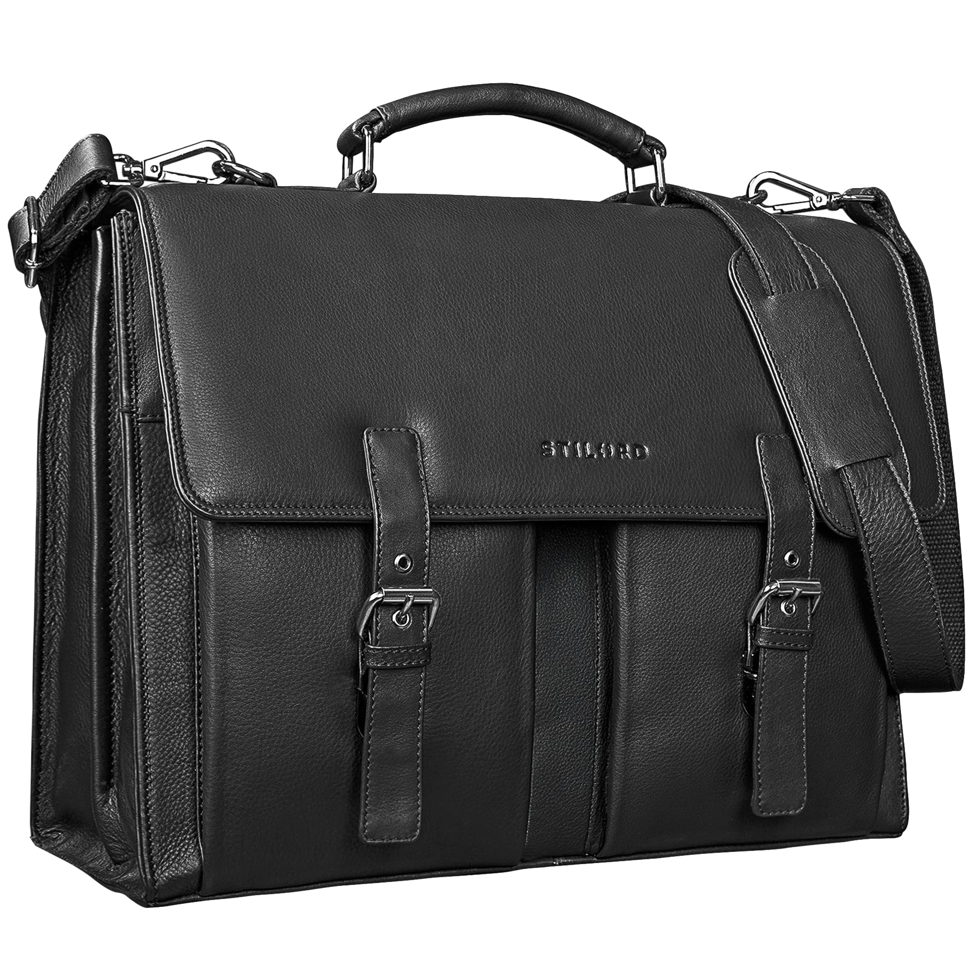 STILORD "Detroit" - Borsa Ventiquattrore Uomo Pelle Vintage, Nero