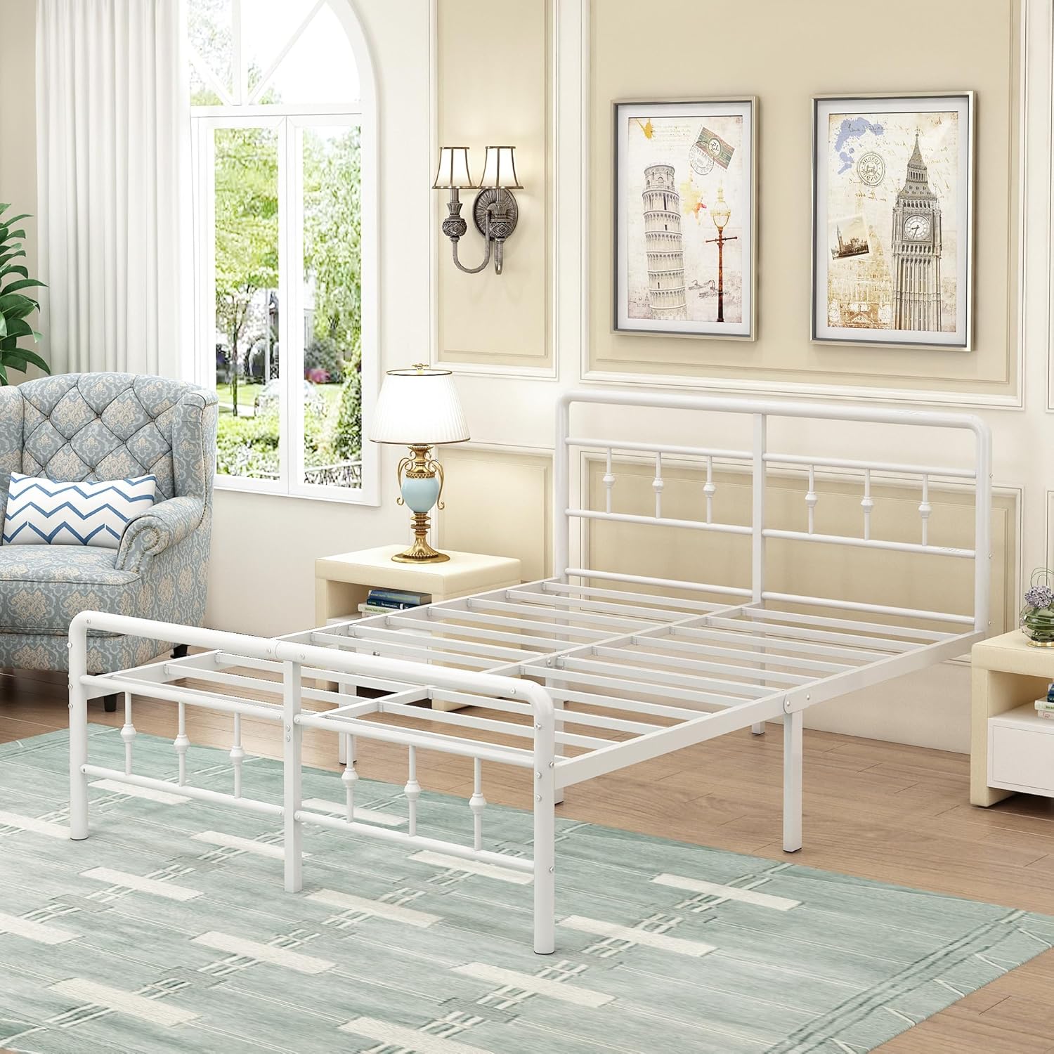 EMODA Letto in Metallo 180x200cm, Bianco - immagine 5