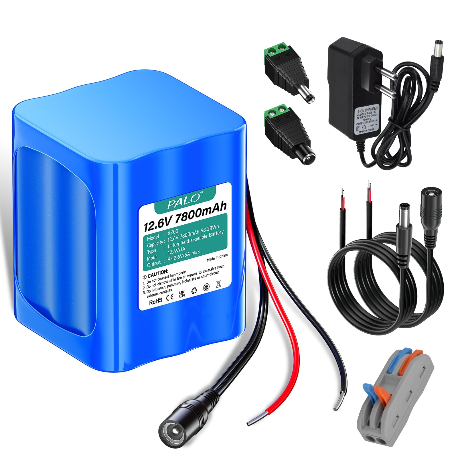 Mspalocell Batteria Ioni Litio 12.6V 7800mAh