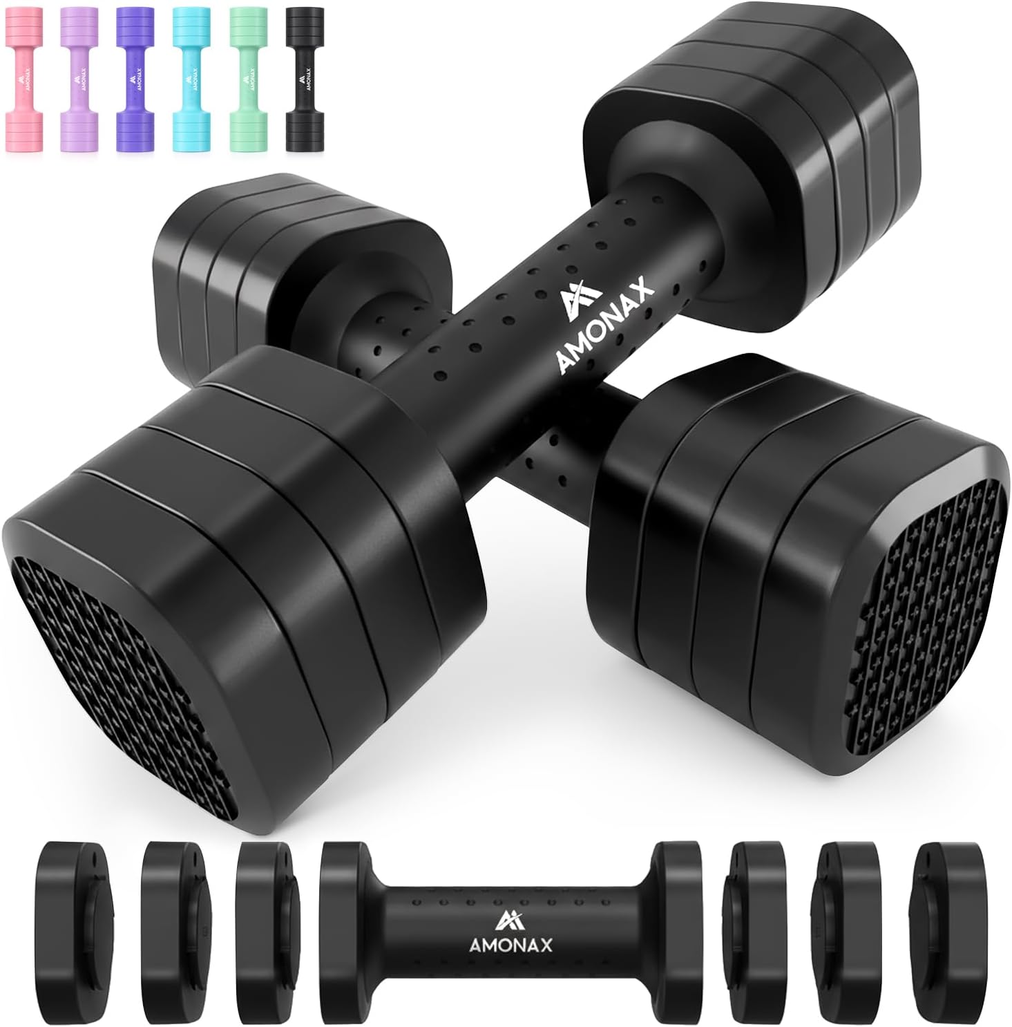 Amonax Pesi Palestra Manubri Regolabili 4 in 1 - immagine 1