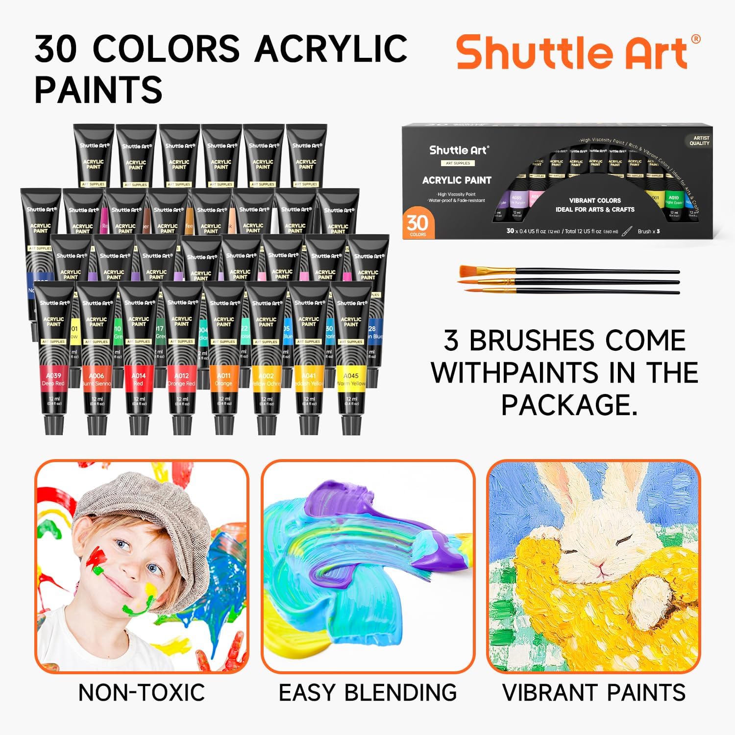 Pack 69 Kit Pittura Bambini con 30 Colori Acrilici - immagine 5