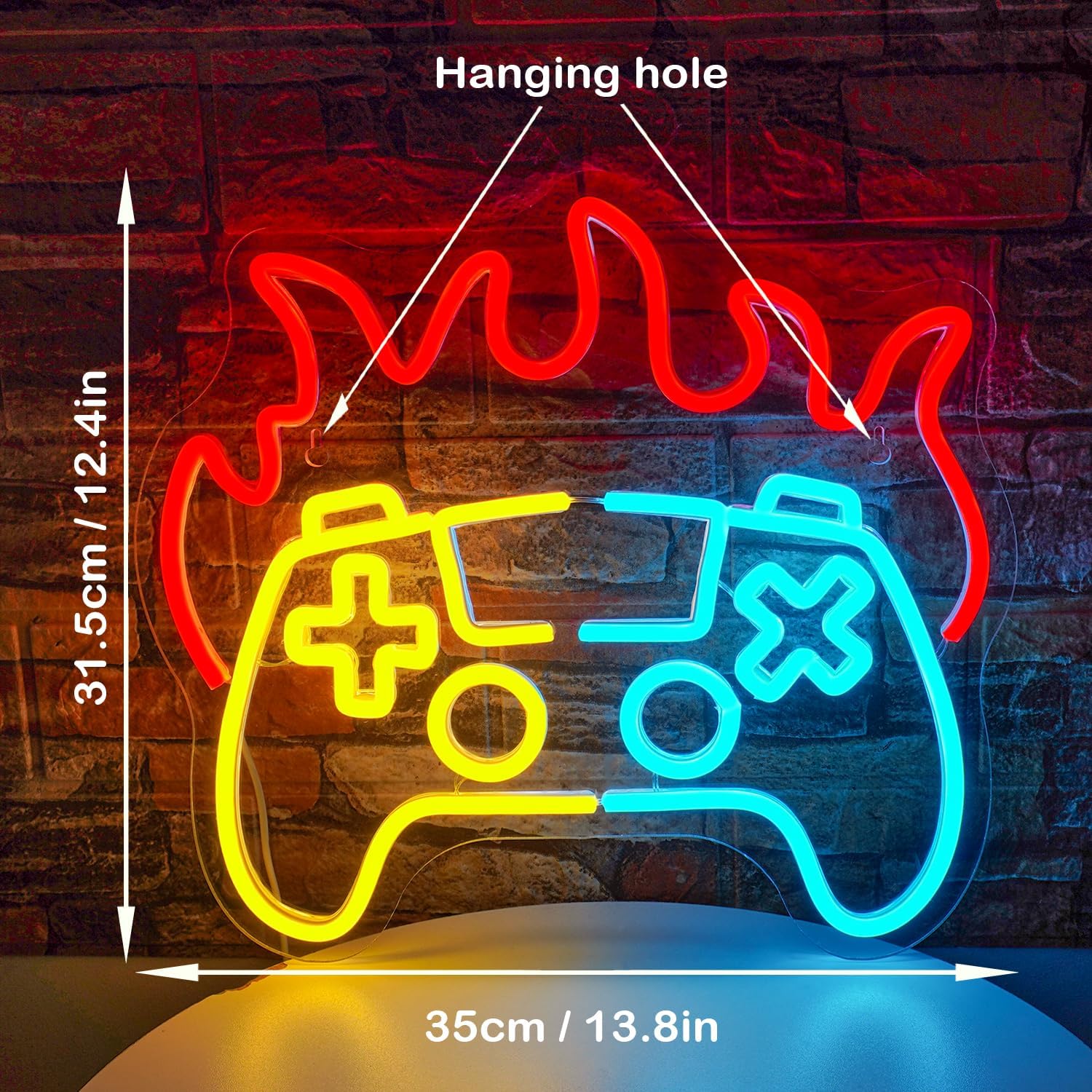 Insegna Neon Gaming Fire LED Dimmerabile USB - immagine 3