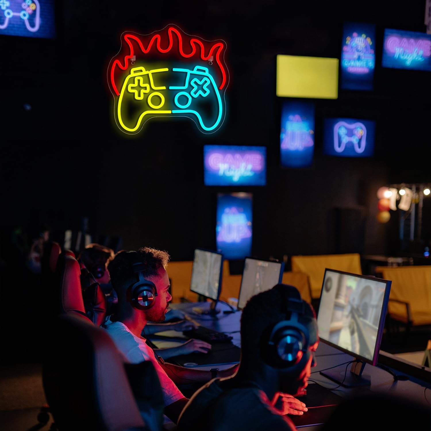 Insegna Neon Gaming Fire LED Dimmerabile USB - immagine 5