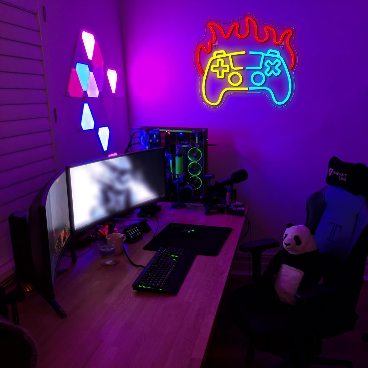 Insegna Neon Gaming Fire LED Dimmerabile USB - immagine 6