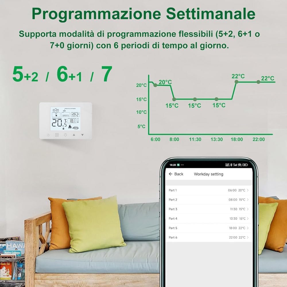 CRONOTERMOSTATO WIFI Programmabile Smart - immagine 7