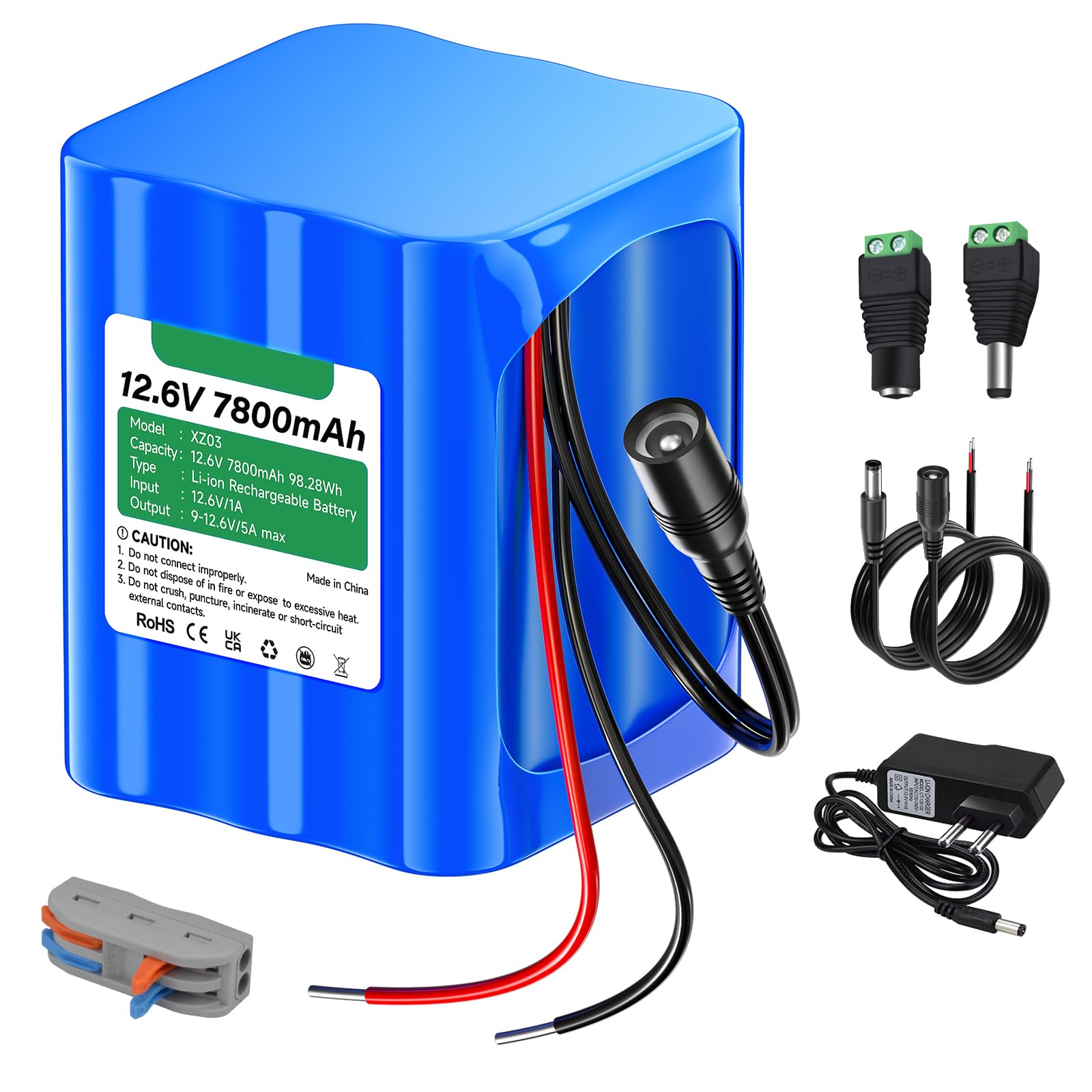 Cityork Batteria Ricaricabile Li-ion 12.6V 7800mAh