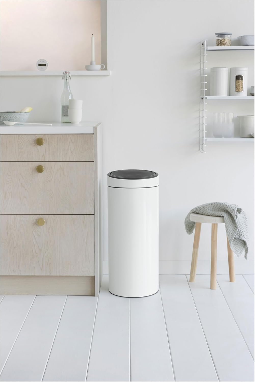 Brabantia Touch Bin New Pattumiera, Metallo, Bianco, 30 litri - immagine 4