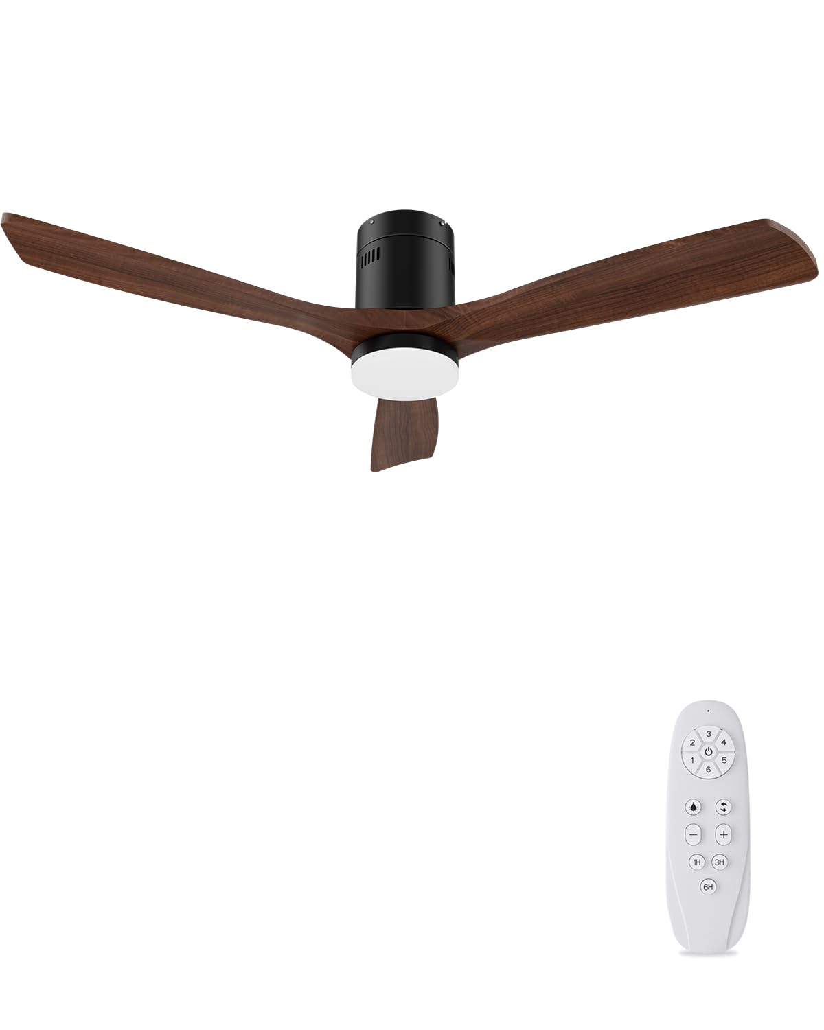 Ventilatore da Soffitto in Legno con Luce LED 132 cm