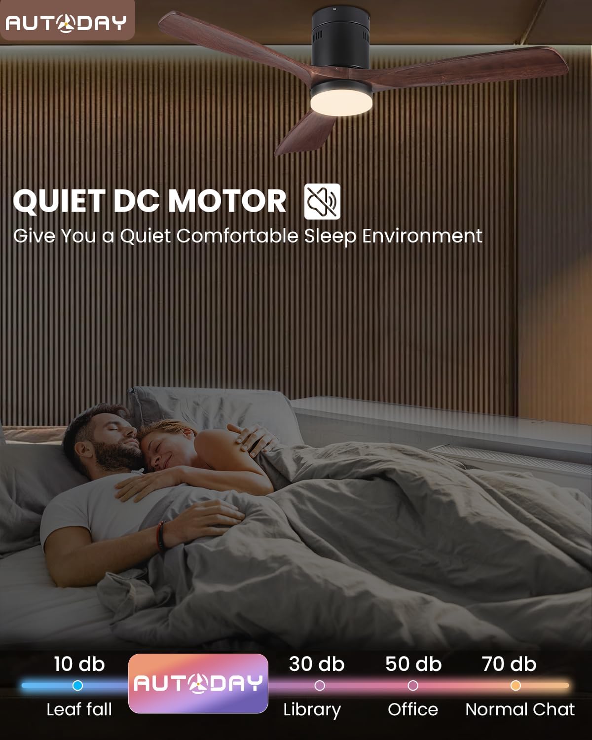 Ventilatore da Soffitto in Legno con Luce LED 132 cm - immagine 5