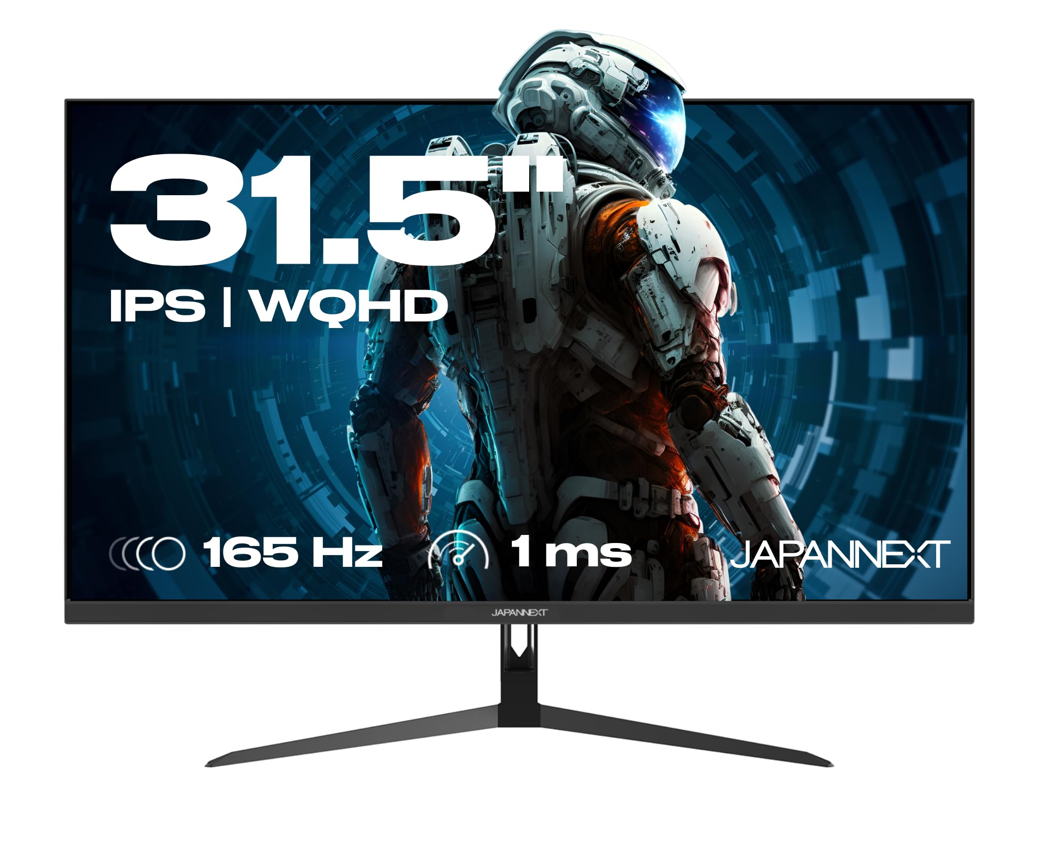 JapanNext Monitor Gamer 31.5" IPS 2K WQHD (2560x1140) 165hz 1ms | HDR | Inclinazione regolabile Altoparlanti integrati | Flicker-Free G-Sync/FreeSync | Garanzia 2 anni | JN-IPS3150WQHDR165