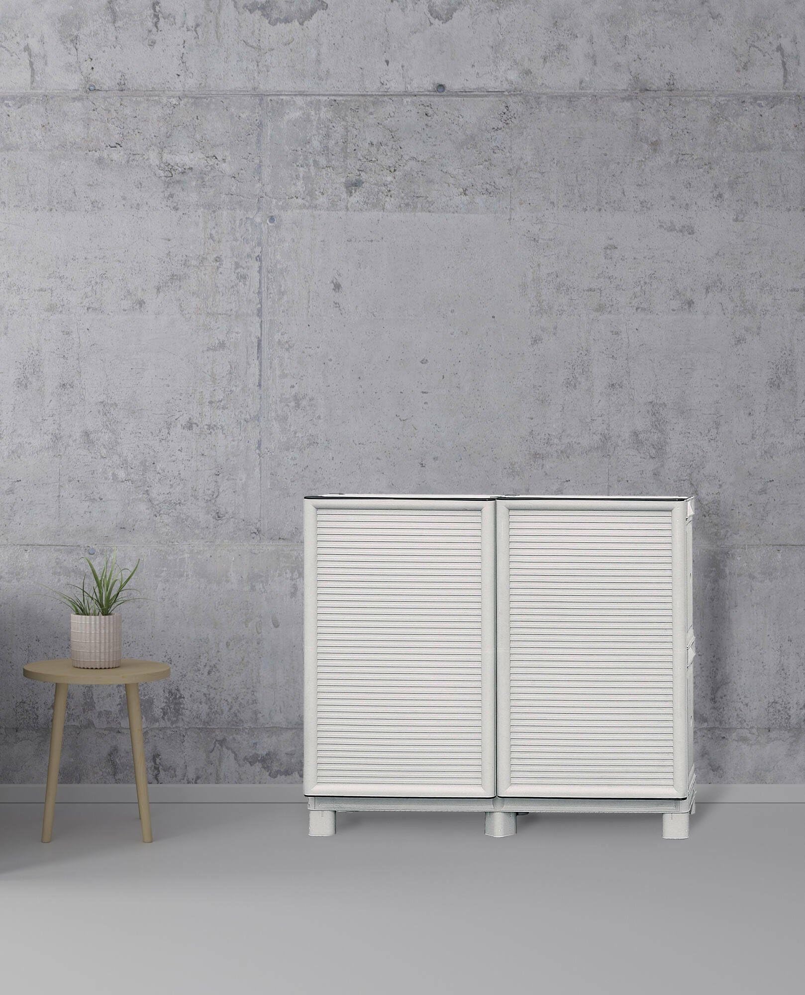 Dmora Waremme - Armadio da Esterno Multiuso, Grigio Chiaro