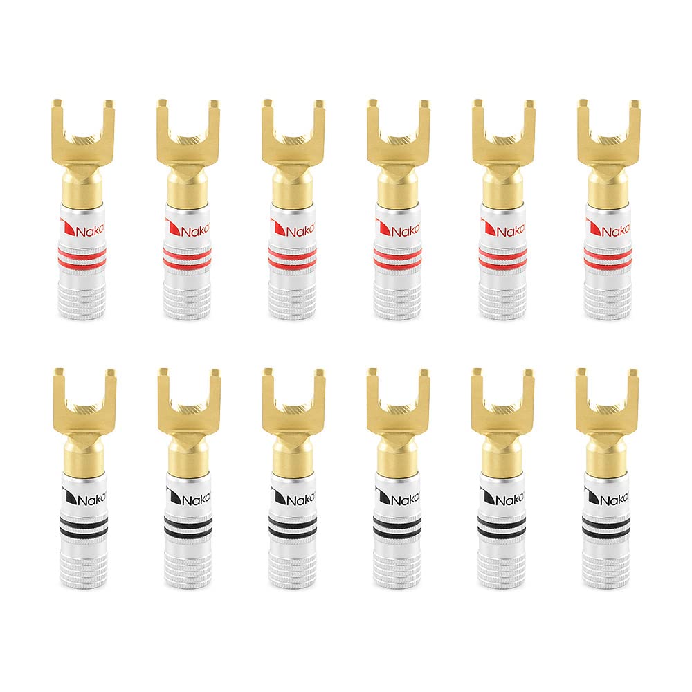 Nakamichi Connettori a Banana 4mm Placcati Oro 24K (12 pezzi)