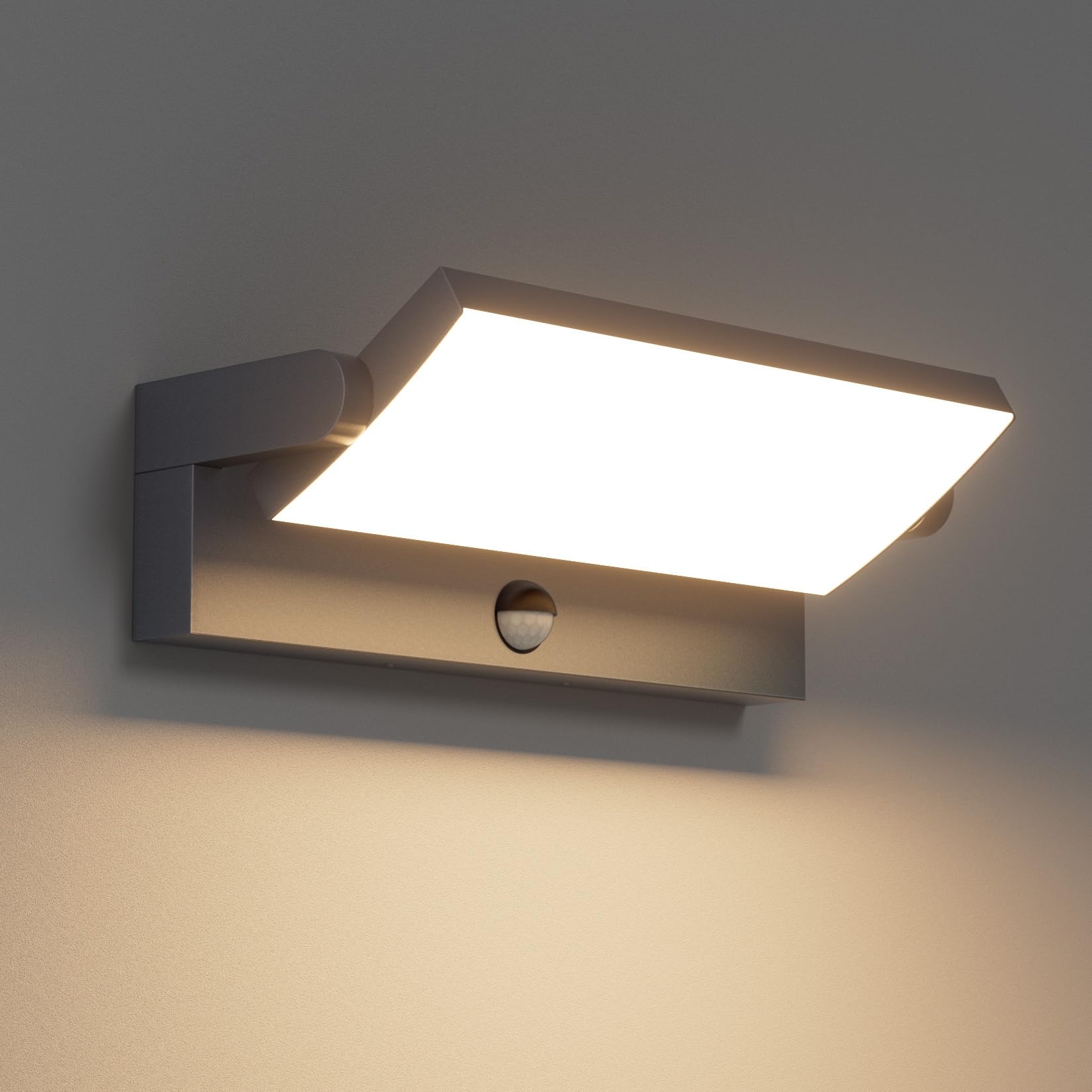 Klighten 24W LED Applique Esterno/Interno con Sensore, Antracite