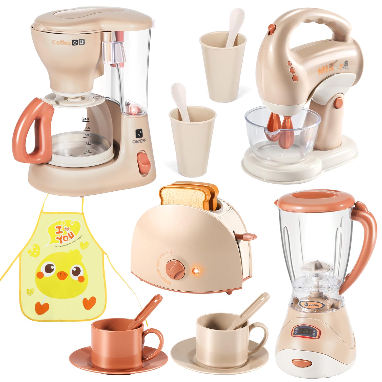 Set Elettrodomestico Cucina Giocattolo con Macchina Caffè