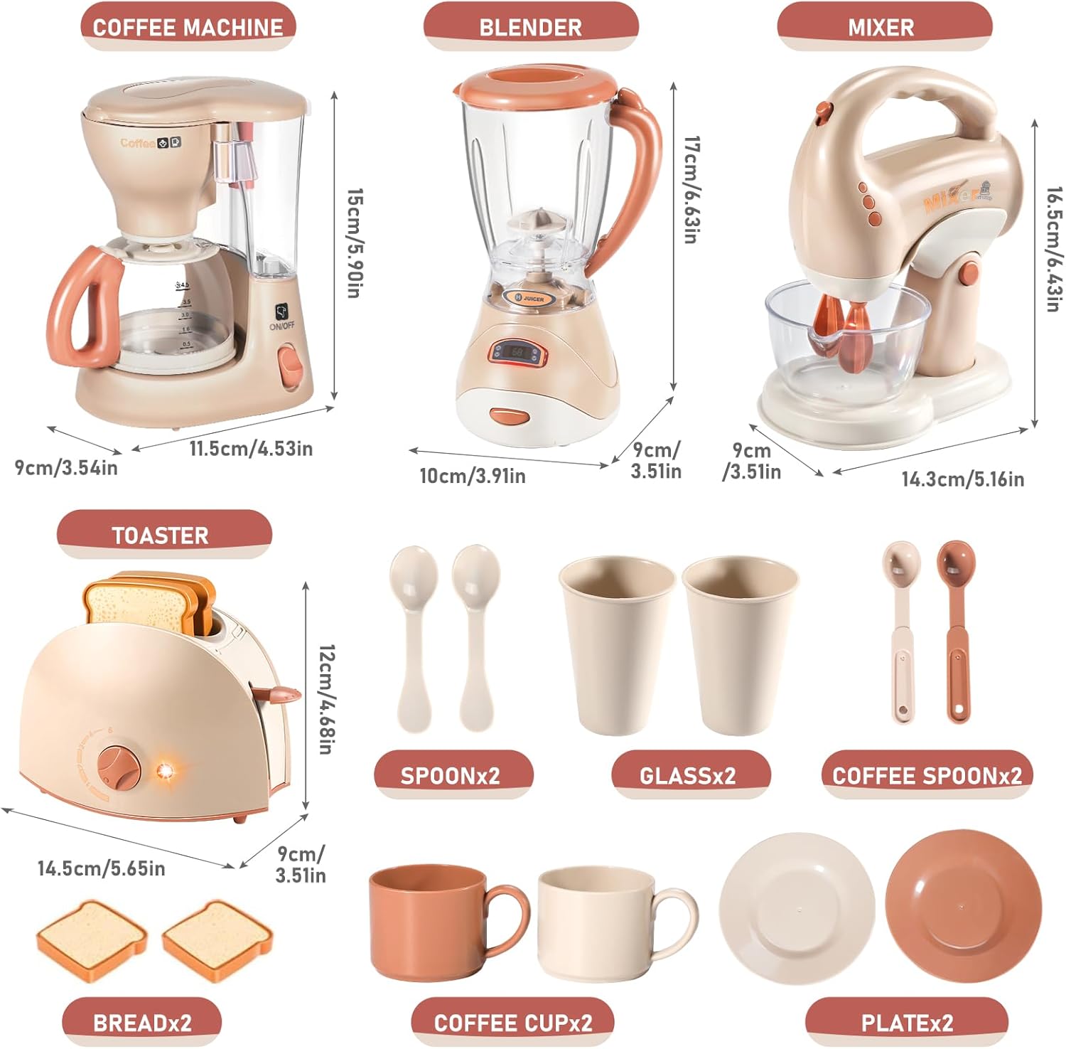 Set Elettrodomestico Cucina Giocattolo con Macchina Caffè - immagine 4