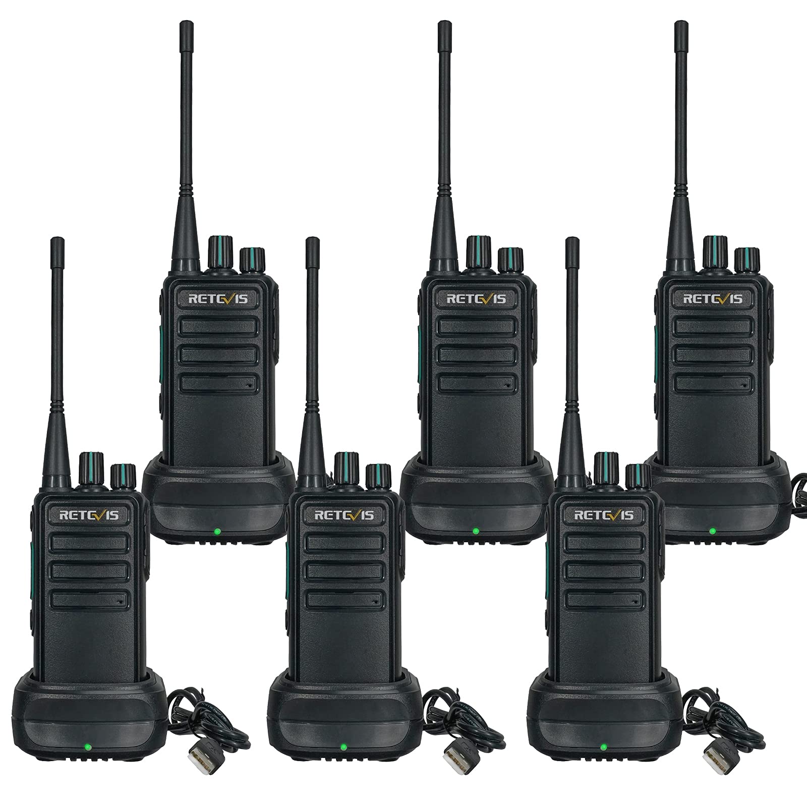 Retevis RB629 Walkie Talkie PMR446 (6 Pezzi, Nero)