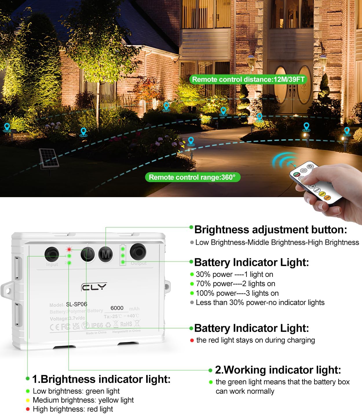 Faretti Solari Esterno 1200LM 6 in 1 IP66 - immagine 7