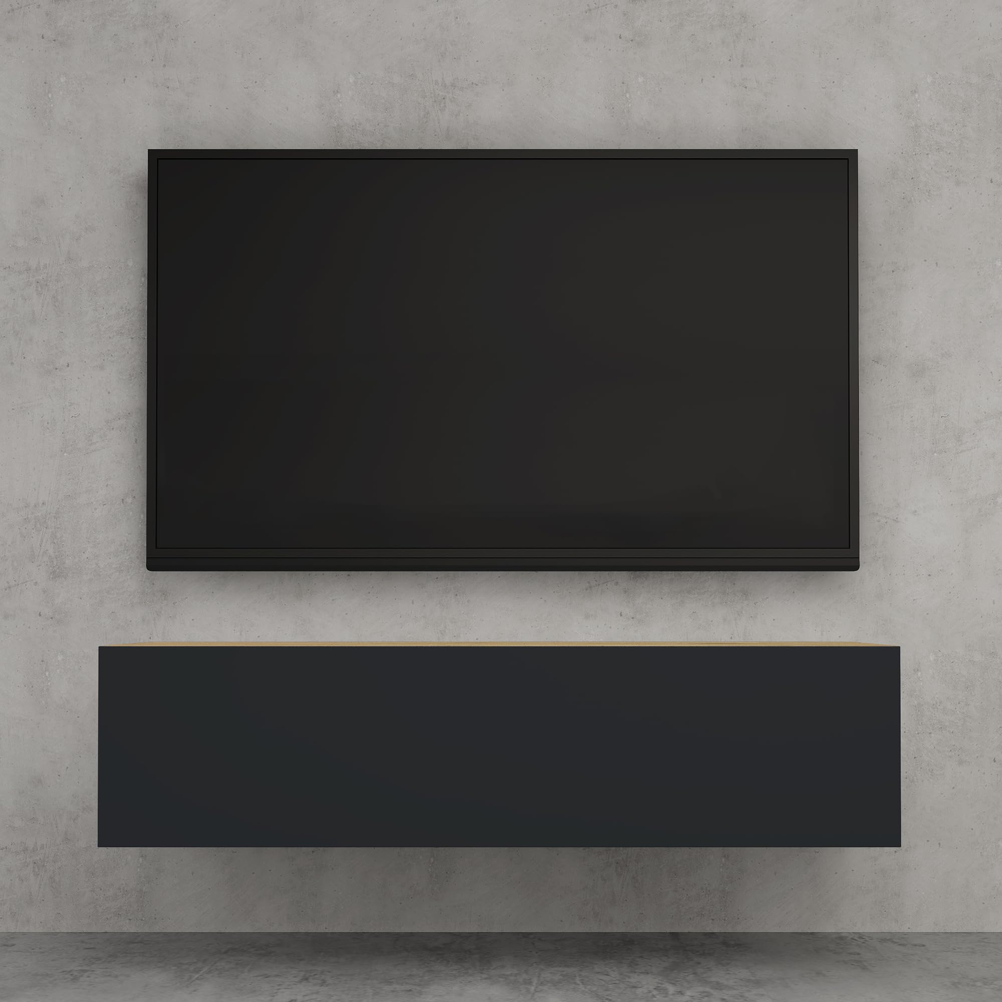 Doporro Mobile Porta TV Sospeso 120cm, Marrone Chiaro/Antracite