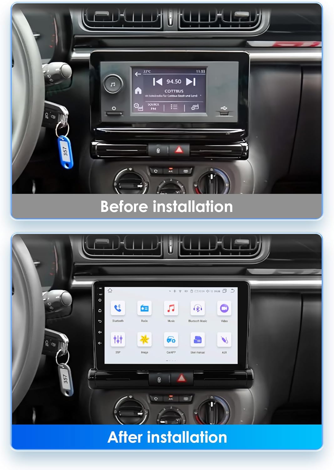 Android 13 Car Radio per Citroen C3/C4 Aircross (2017-2023) - immagine 3