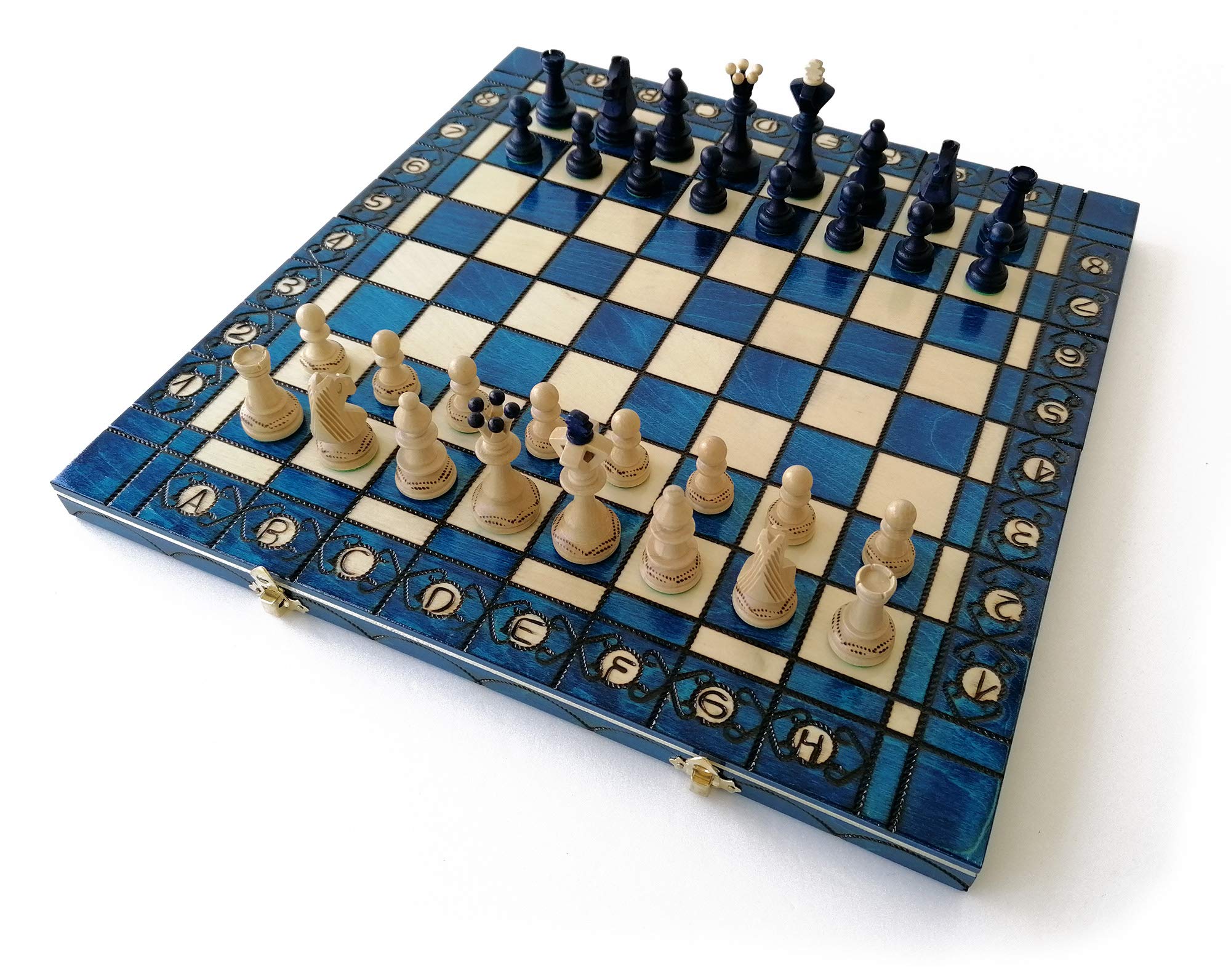 LeDélirant® Set Scacchi XL Senatore 40x40cm, Blu