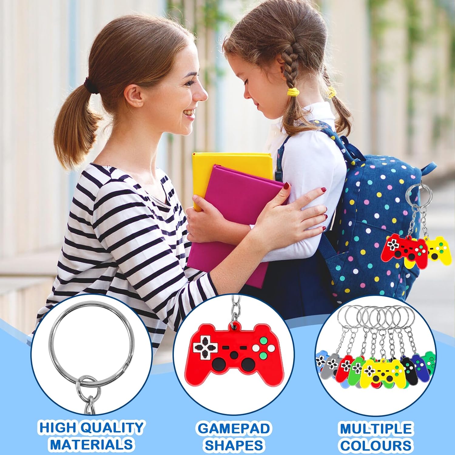 Coicok 40 Pezzi Portachiavi da Gioco Controller (8 Colori) - immagine 2