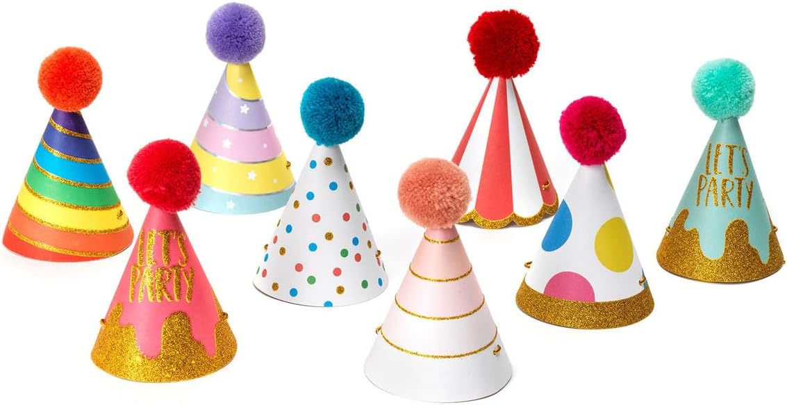 Legami Set 8 Cappellini da Festa con Pompon - immagine 1
