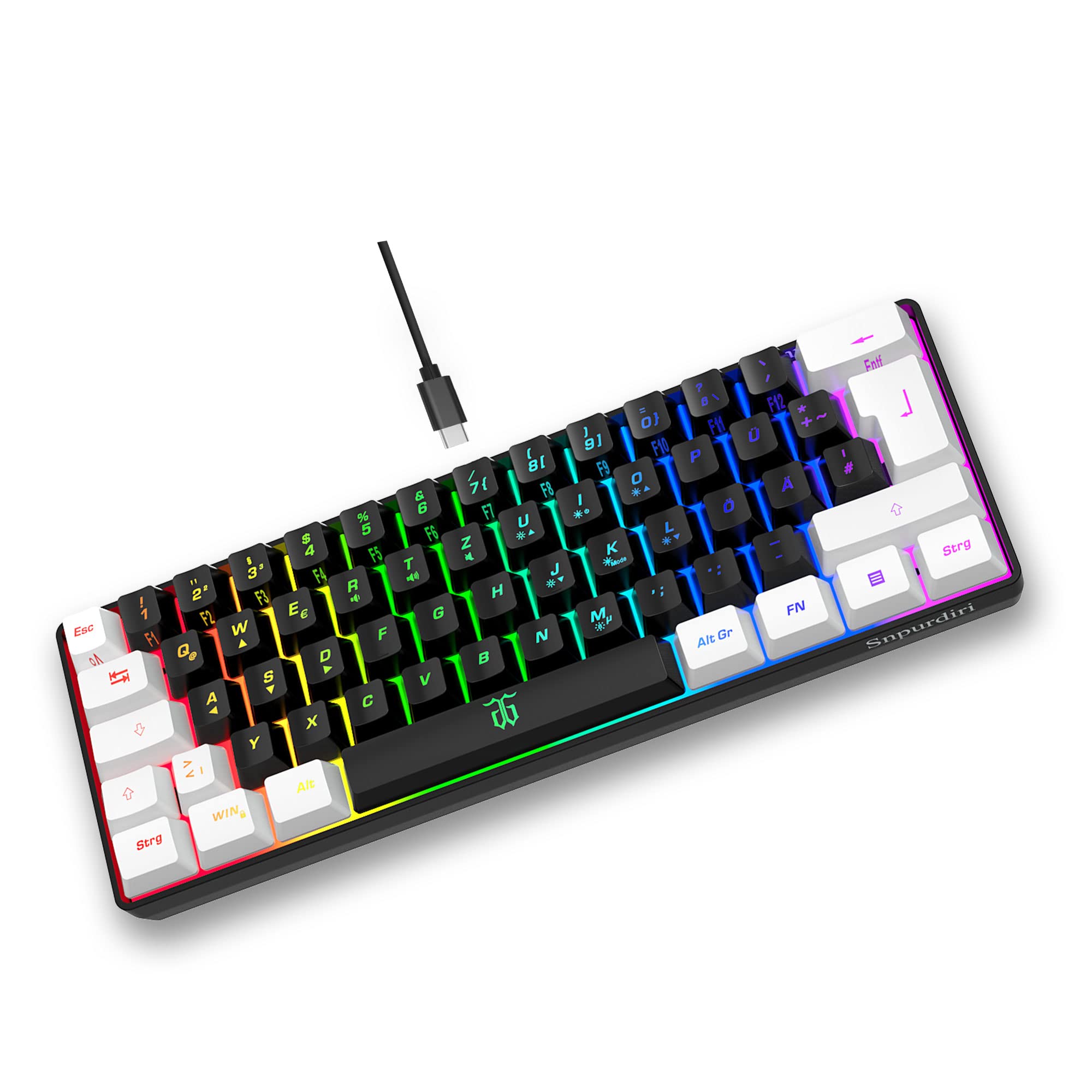 61 tasti, alfabeto tedesco, bianco-nero