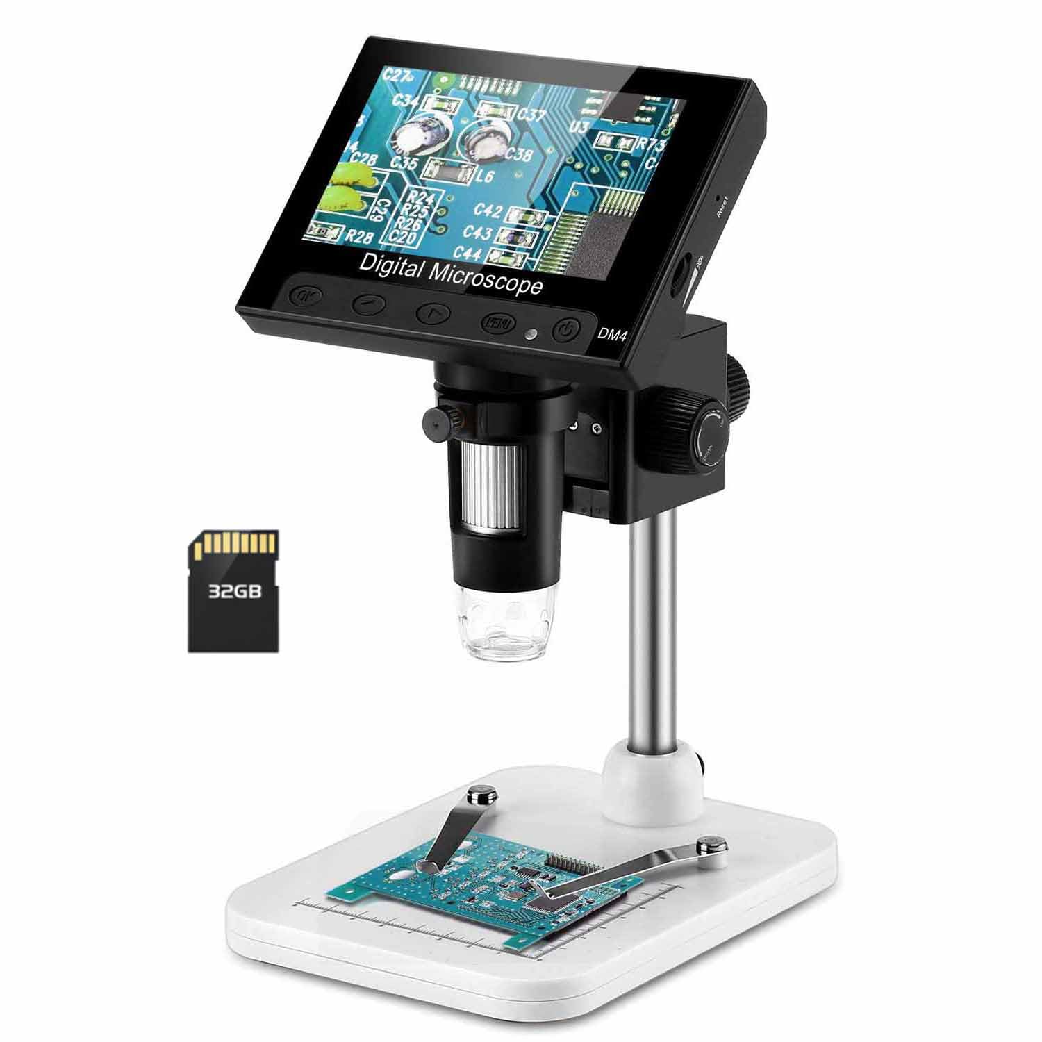 Wadeo Microscopio Digitale LCD 4.3" 1000X, Nero