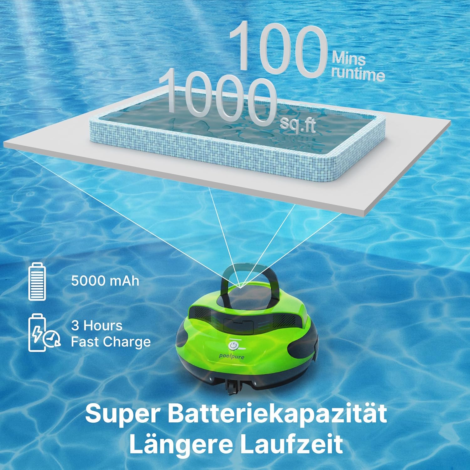 POOLPURE 2025 Pool Robot - Pulitore Piscina Wireless - immagine 3