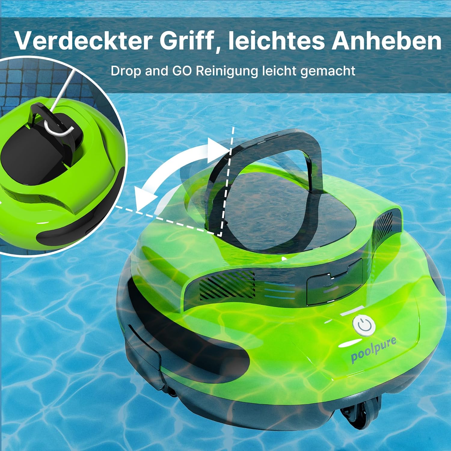 POOLPURE 2025 Pool Robot - Pulitore Piscina Wireless - immagine 6