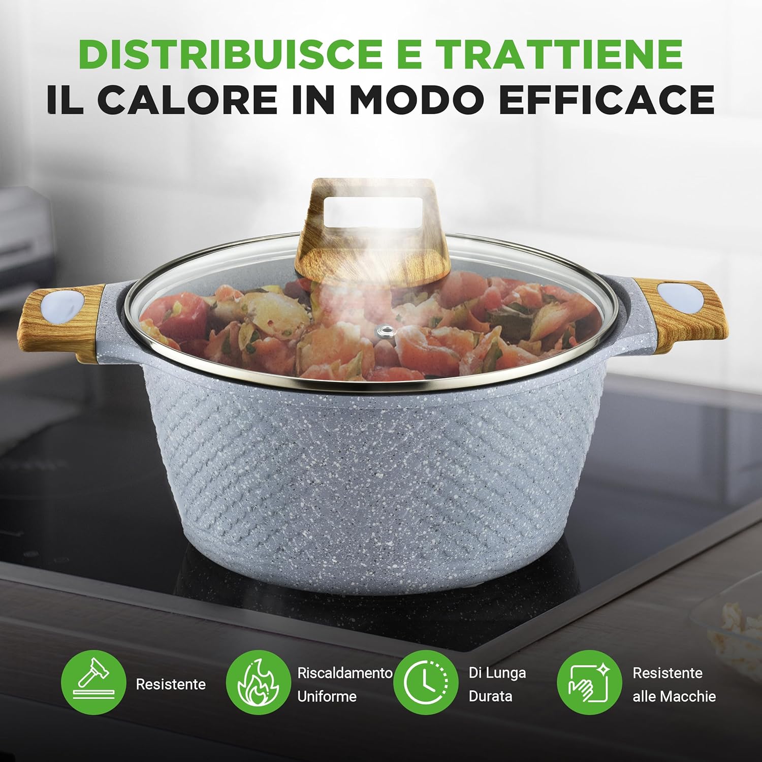 Nutrichef Set 22 Pezzi Pentole e Teglie Antiaderenti - immagine 4