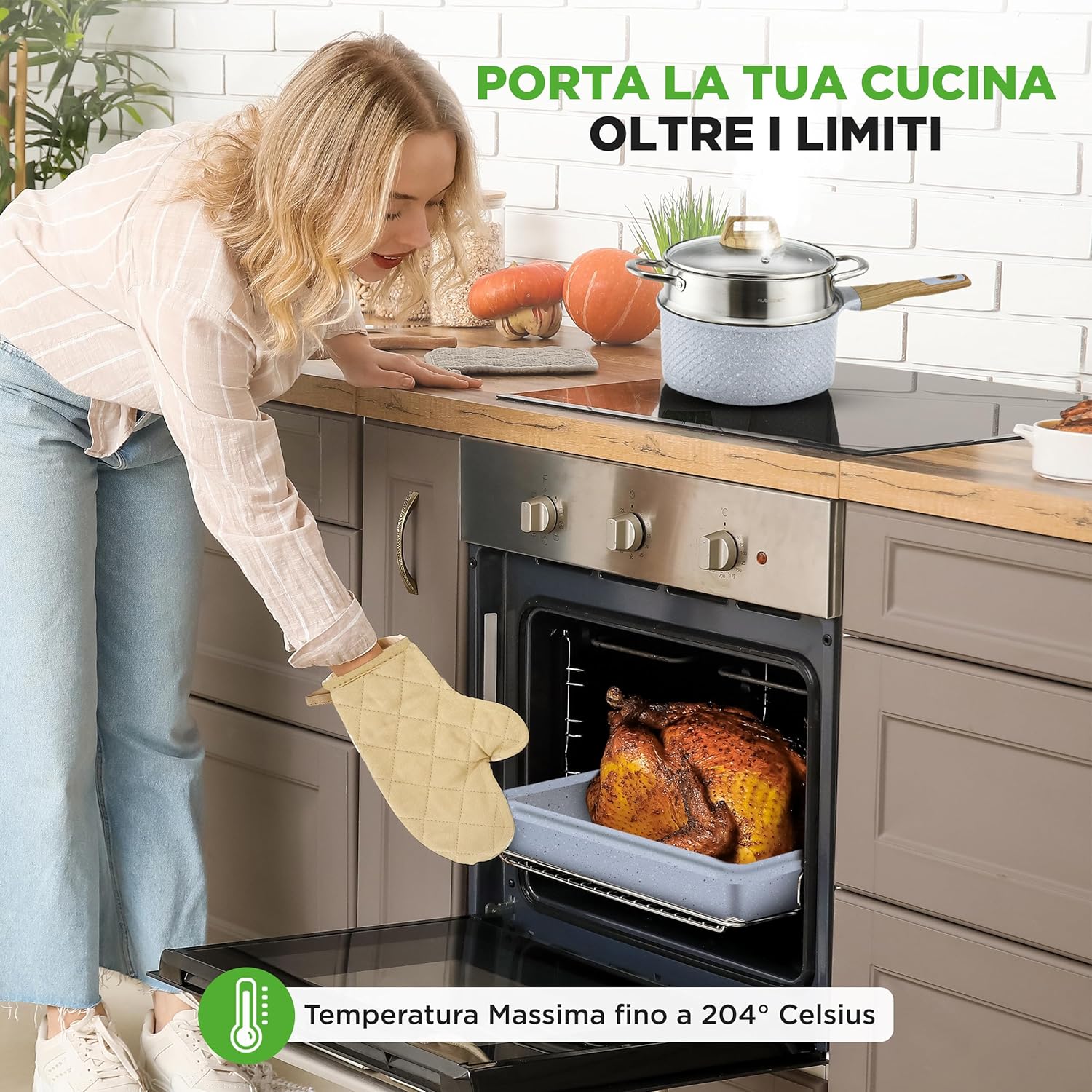 Nutrichef Set 22 Pezzi Pentole e Teglie Antiaderenti - immagine 6