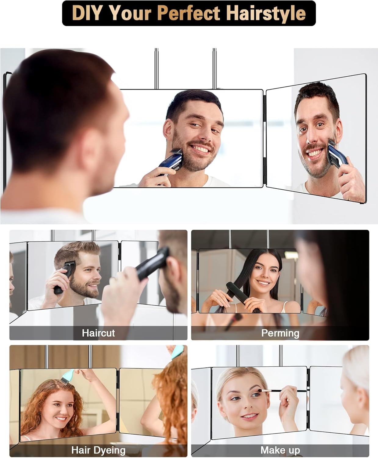 Jusron Specchio Pieghevole 360 Gradi da Appendere - immagine 4