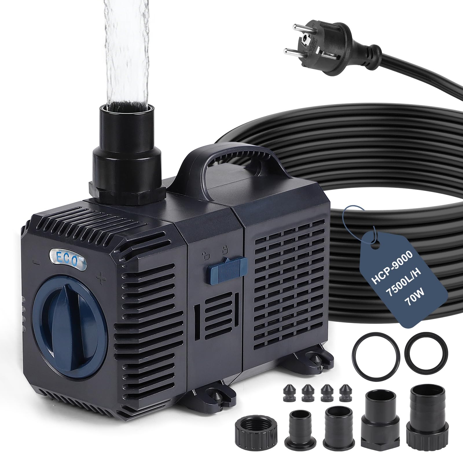 CPROSP Pompa per Laghetto 7500L/H - 70W