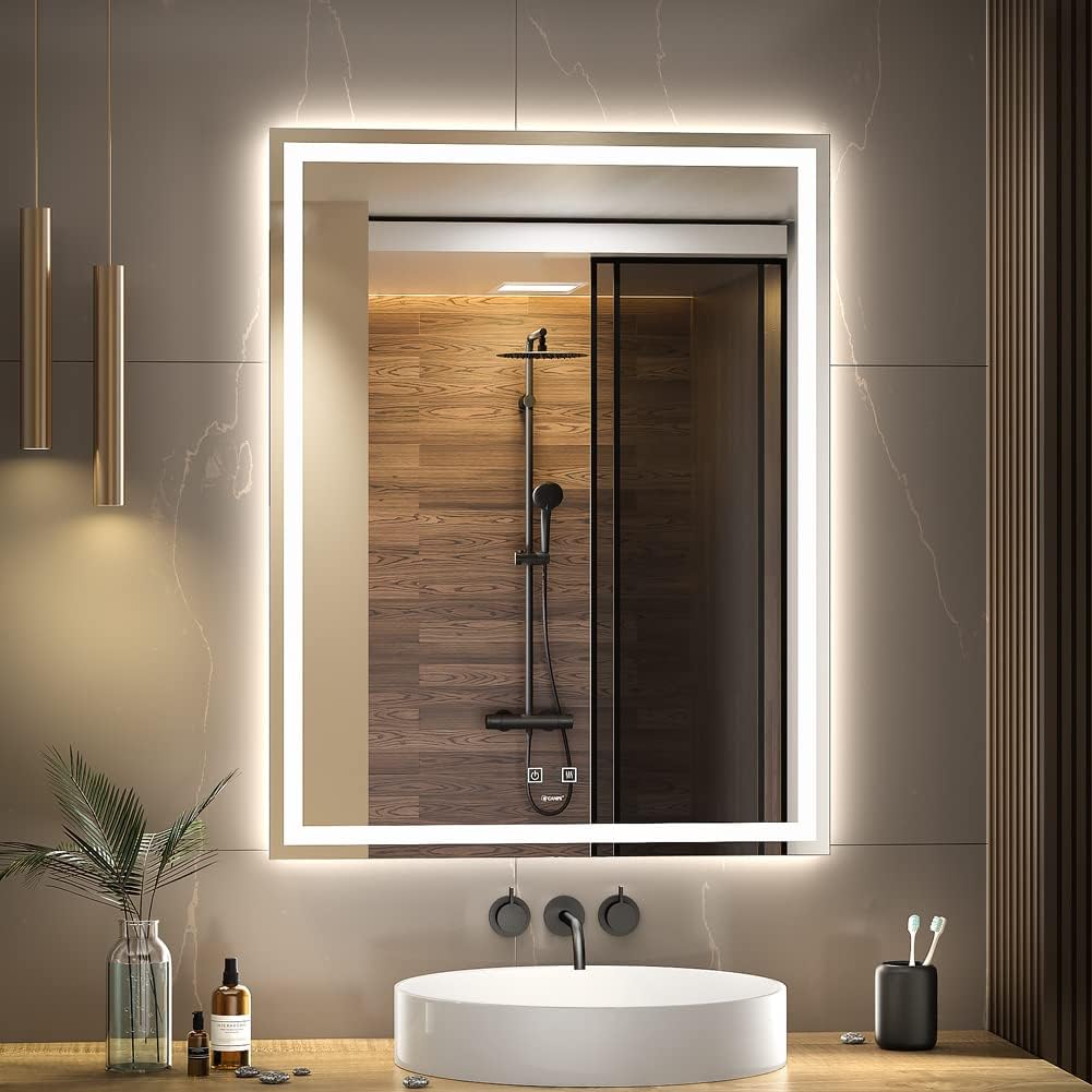 Ganpe Specchio da Bagno a LED 6500K Anti Nebbia