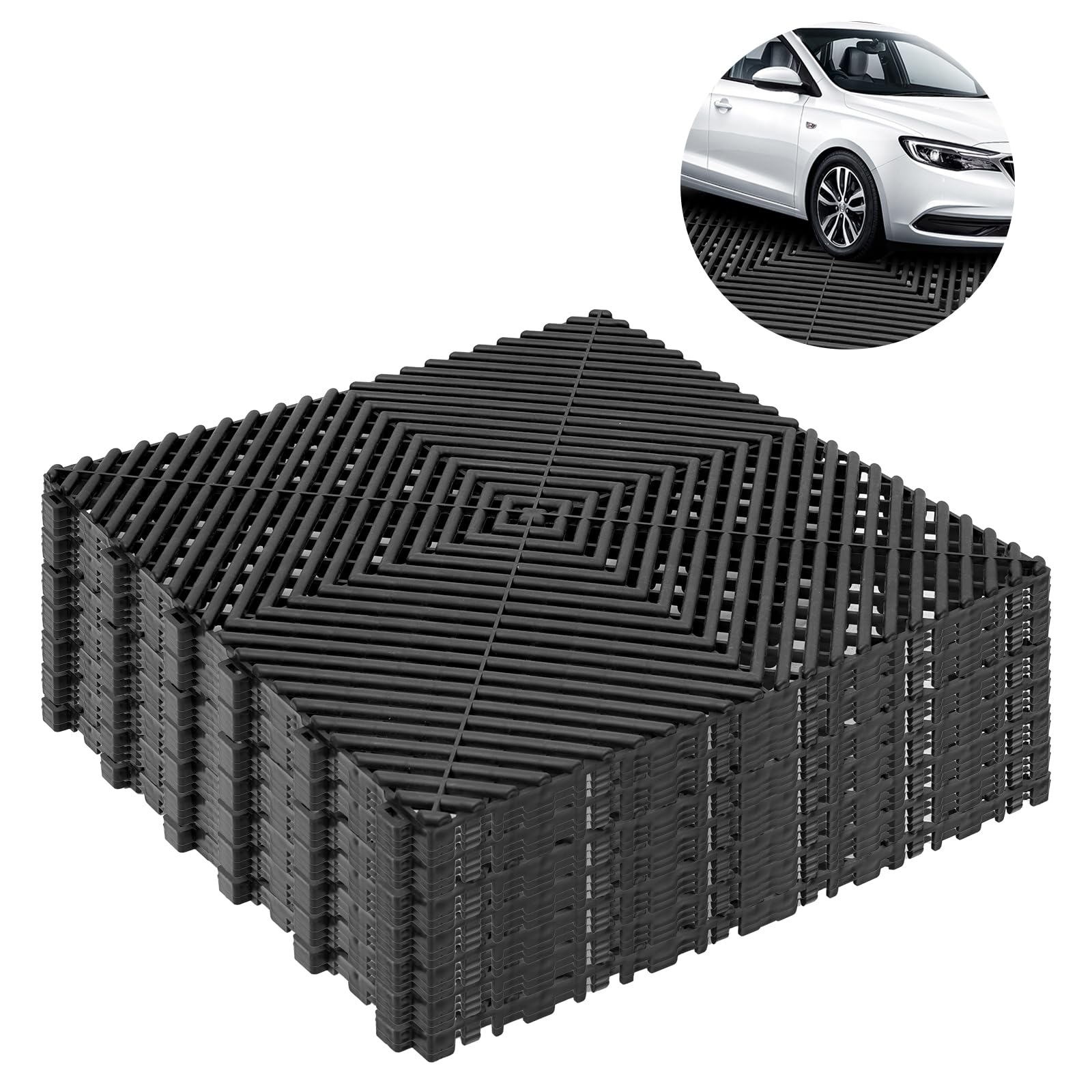 Uyoyous Pavimenti per Garage in PP, 20 Pezzi (3,2 m²)