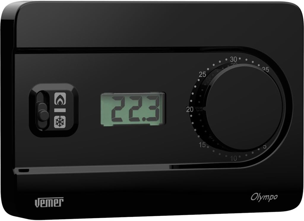 Vemer VE758000 OLYMPO LCD - Termostato Ambiente Nero - immagine 1