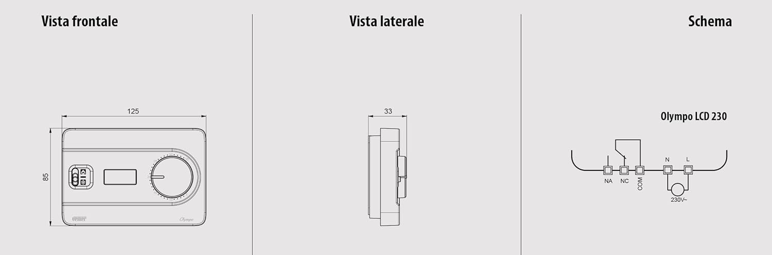Vemer VE758000 OLYMPO LCD - Termostato Ambiente Nero - immagine 2