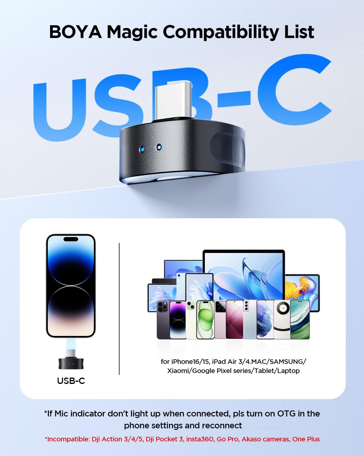 Boya Magic 4 in 1 Mini Microfono Wireless (2TX+1RX) - immagine 7