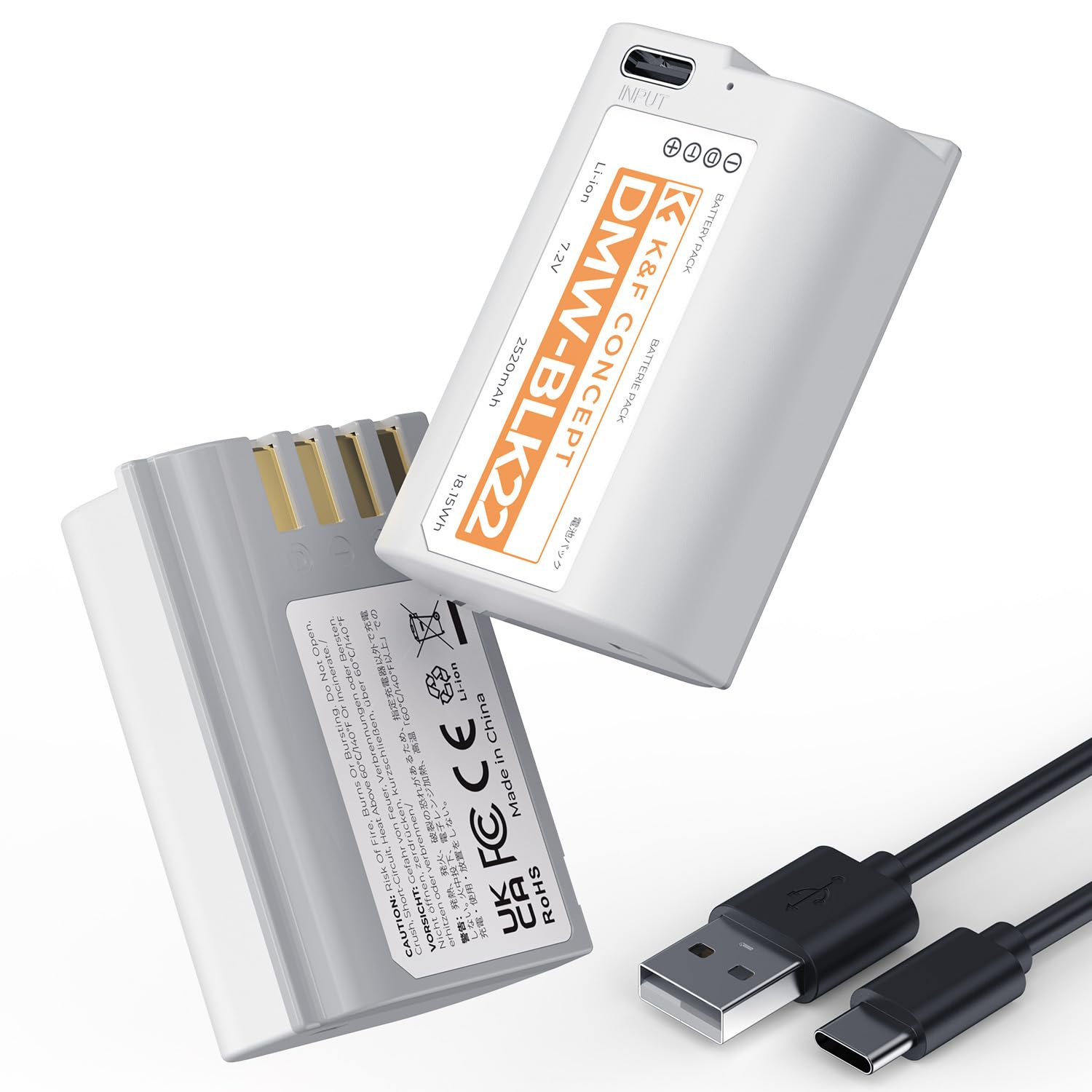 K&f Concept 2 Batterie DMW-BLK22 2520 mAh USB-C