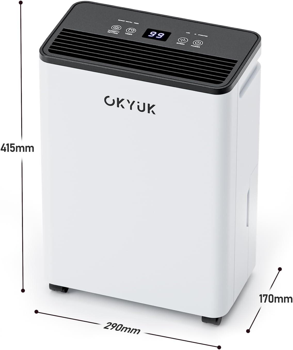 Okyuk Deumidificatore Casa 12L per 40m², Bianco - immagine 2