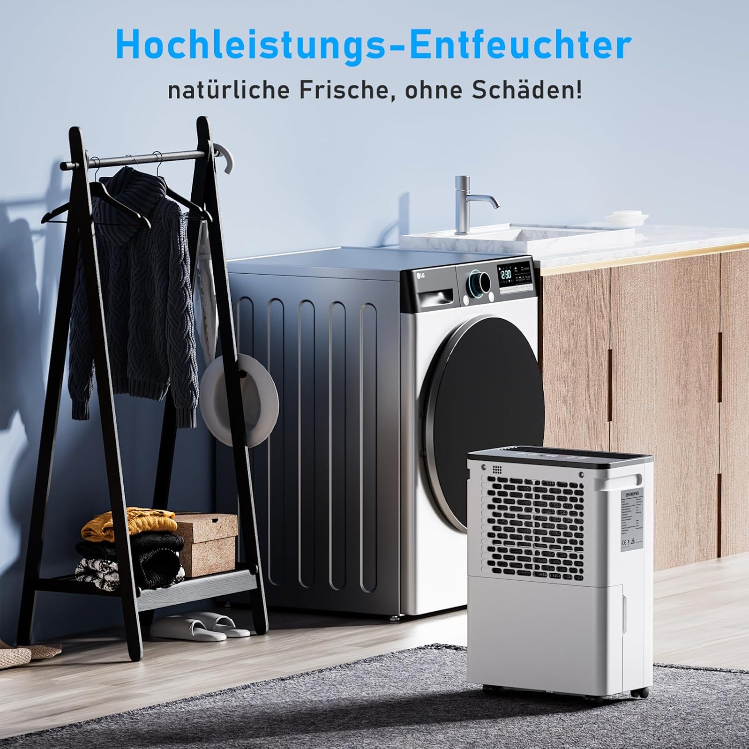 Okyuk Deumidificatore Casa 12L per 40m², Bianco - immagine 5