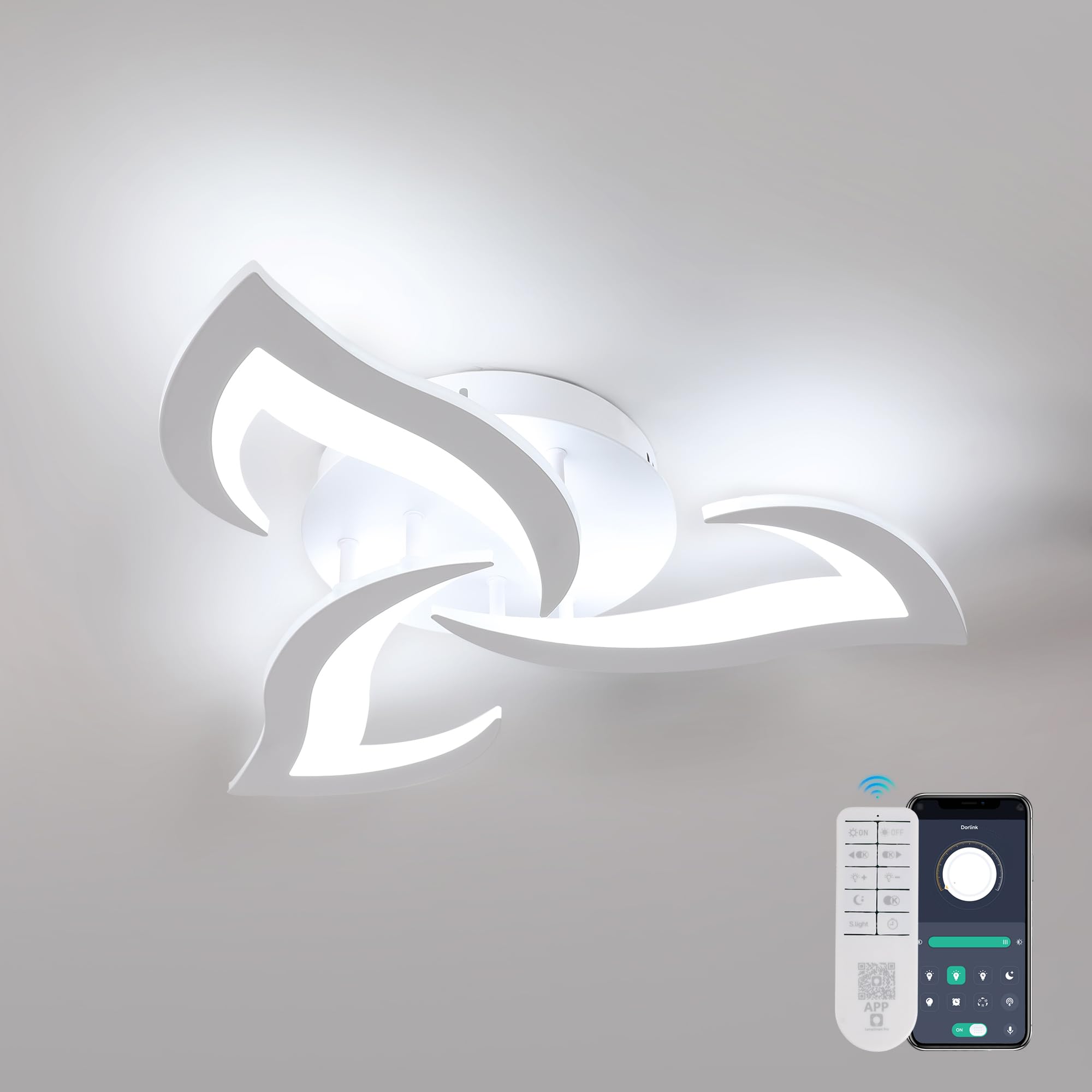 Dorlink Plafoniera LED Soffitto Dimmerabile 35W 58CM
