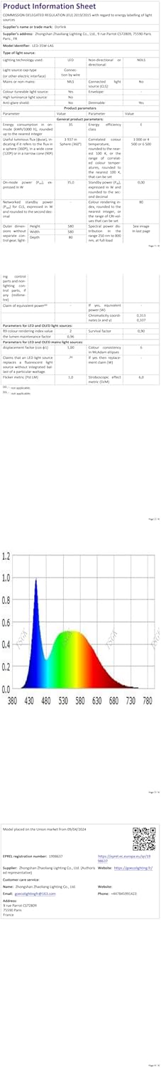 Dorlink Plafoniera LED Soffitto Dimmerabile 35W 58CM - immagine 9